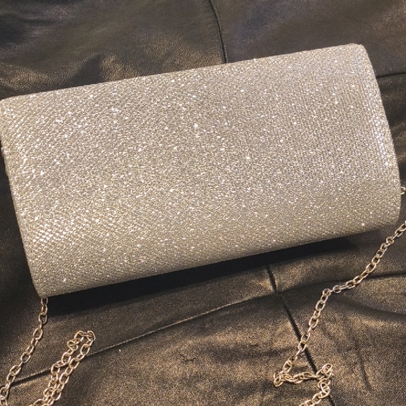 Silver Glitter Clutch Bag - Picture 3 of 11